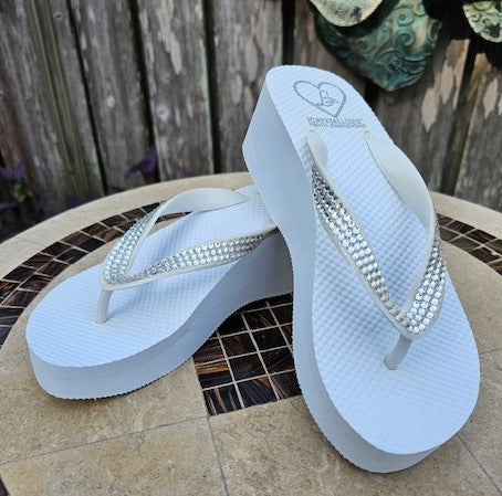 High Night Sandal White with Silver Crystals