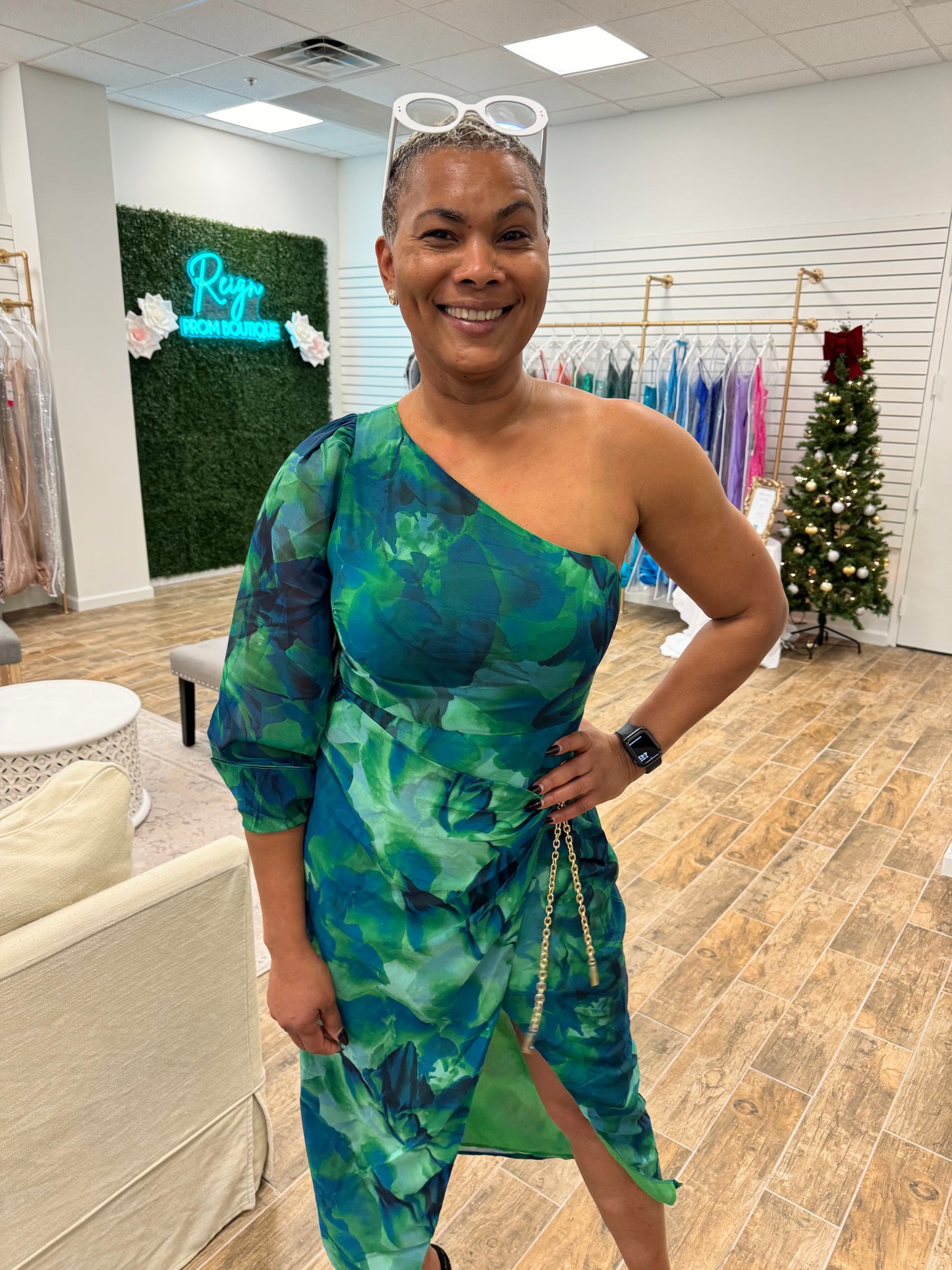 Emerald Floral Midi Dress