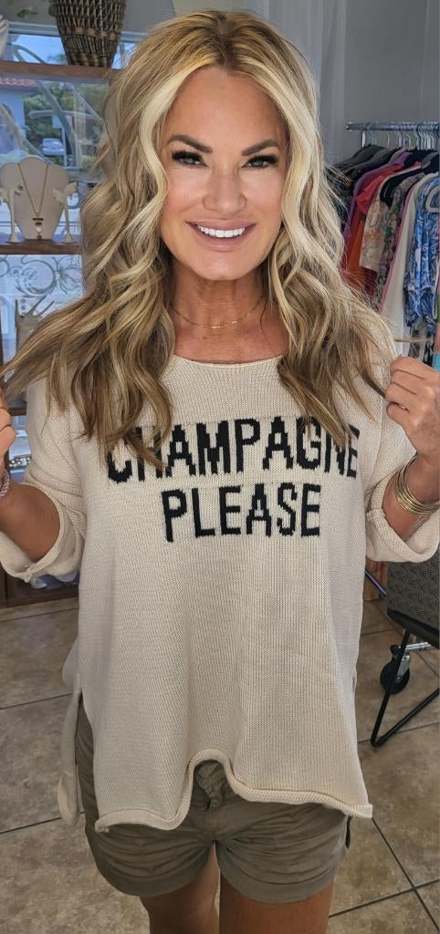 "Champagne Please" Light Knit Sweater - Multiple Colors