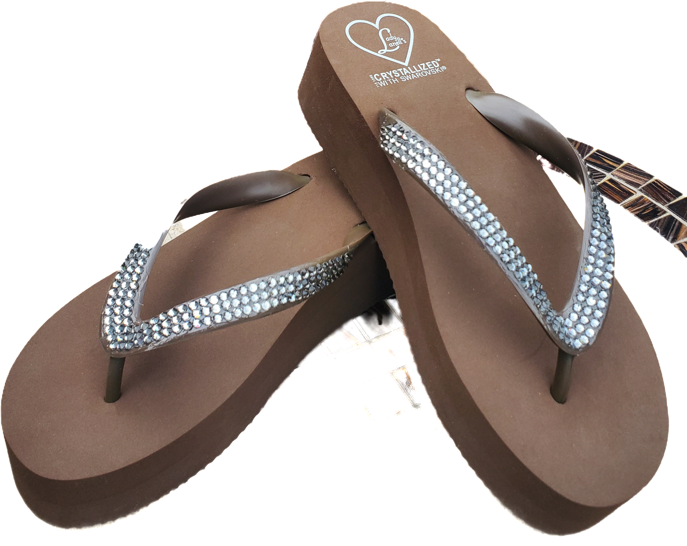 Classic Sandal - Chocolate with All Black Diamond Stones