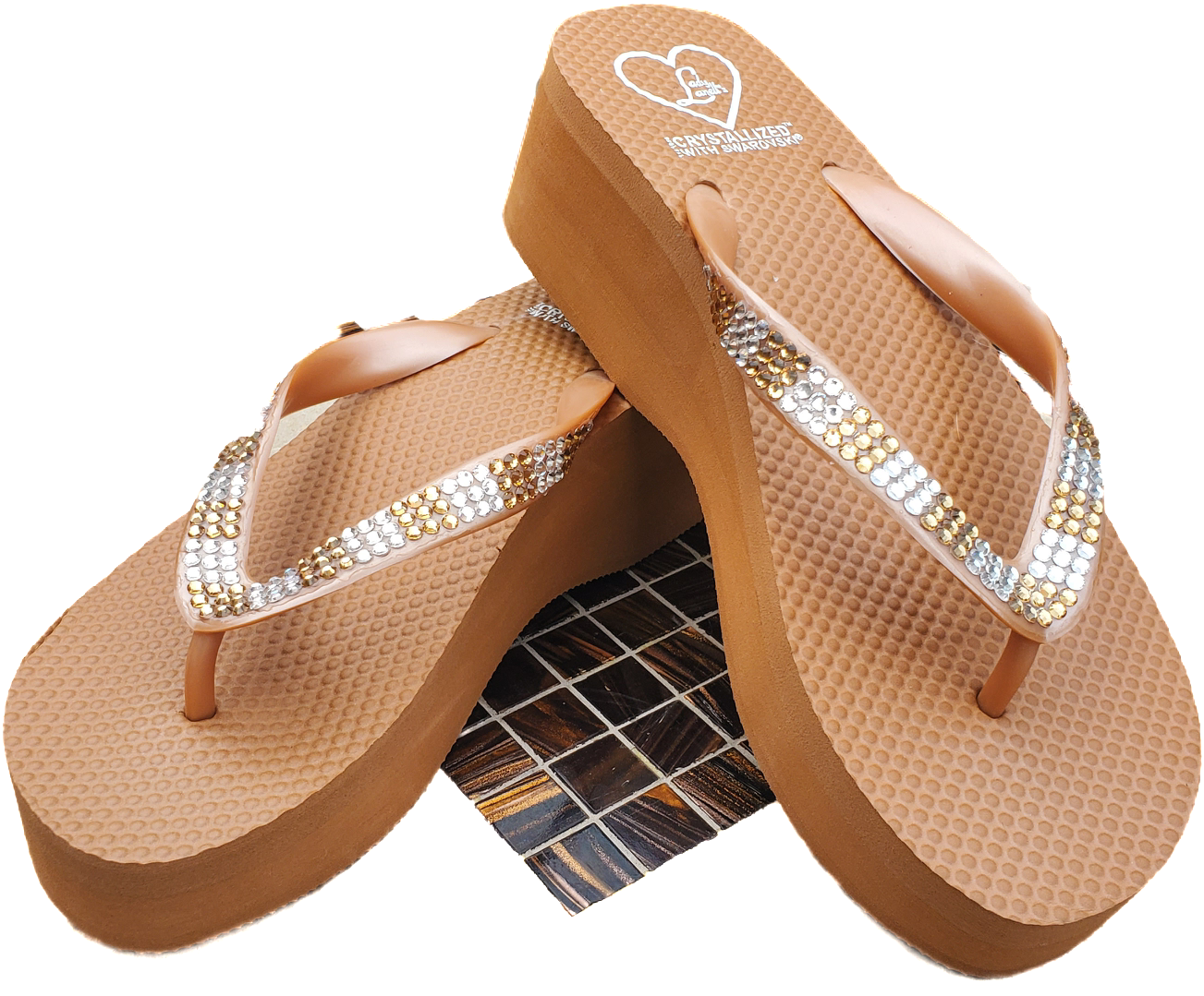 High Night Sandal - Camel - Silver and Gold