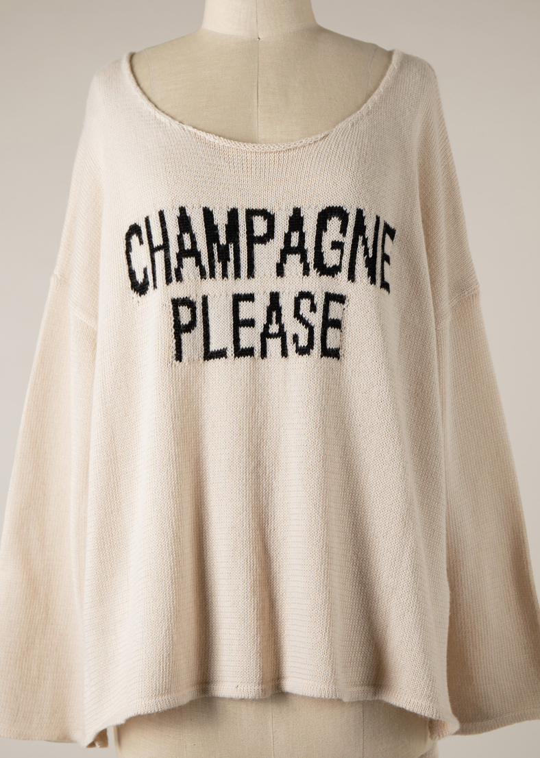 "Champagne Please" Light Knit Sweater - Multiple Colors