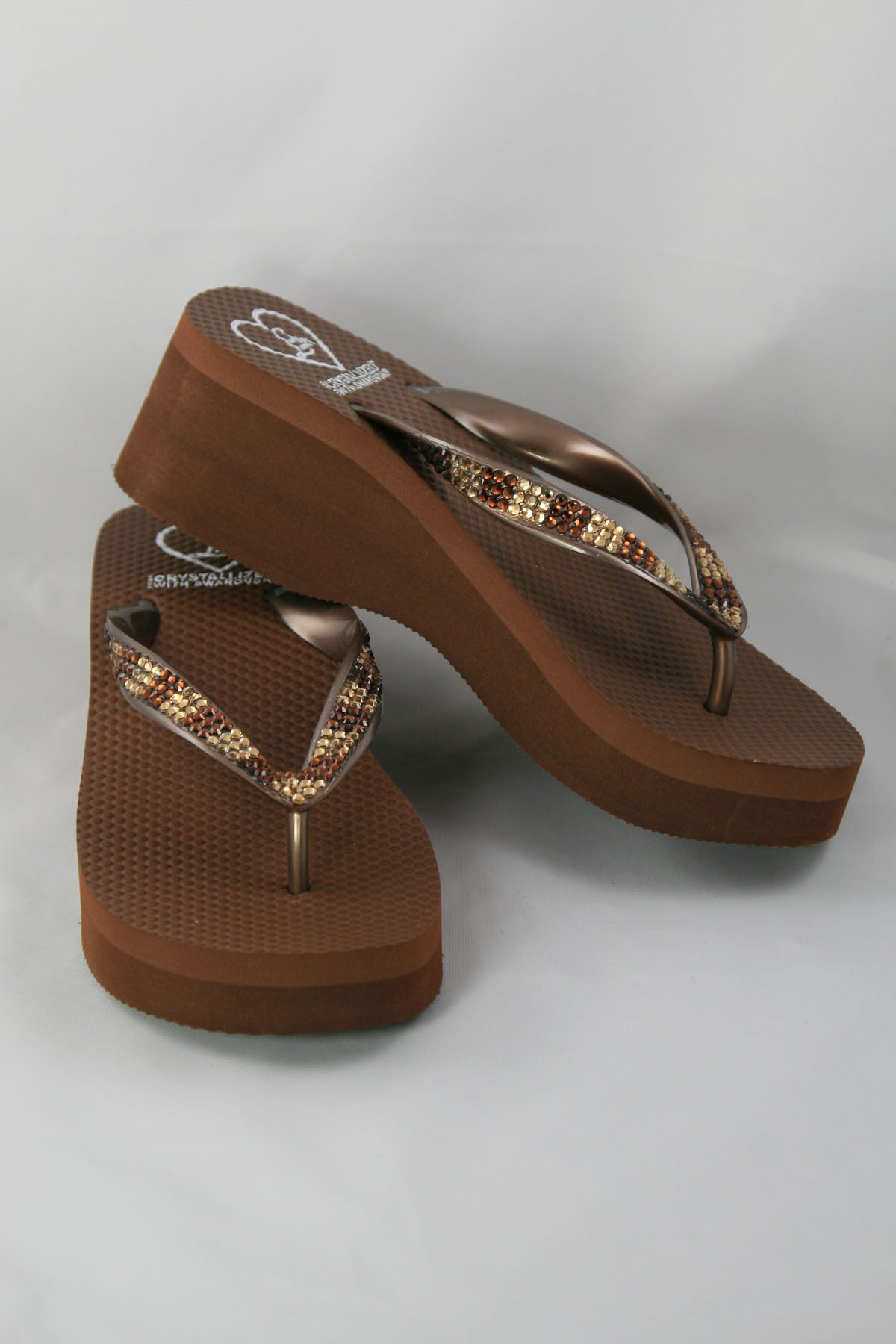 High Night Sandal in Chocolate with light colorado and smoke crystals