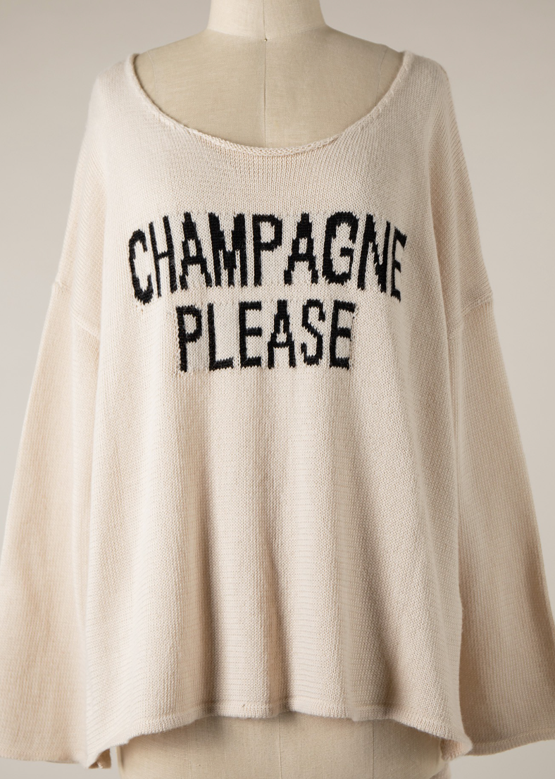 Champagne Please Light Knit Sweater