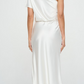 White Satin One Shoulder Dress