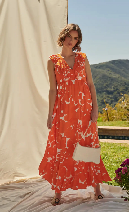Bayla Maxi Dress in "Tangerine Dream"