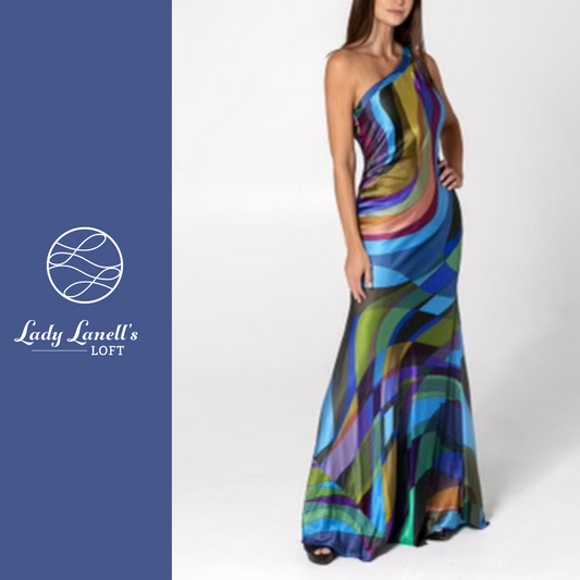 Kaleidescope Silk French Gown