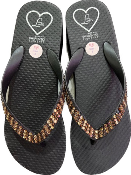 High Night Sandals - black with brown custom band