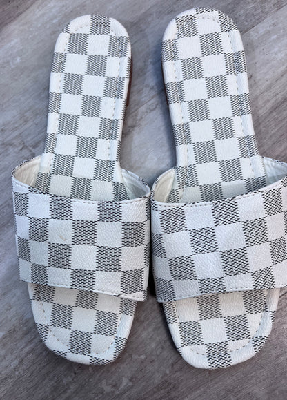 Checkered Slip-On Sandals